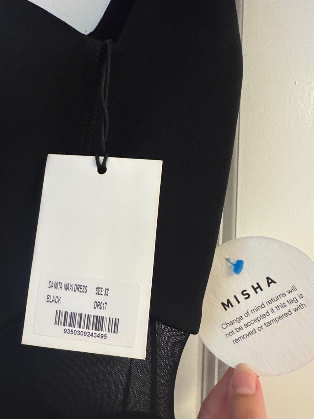 MISHA Damita Dress Black Mesh Cutouts - Picture 6 of 10